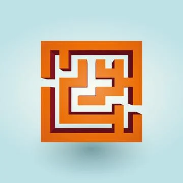 Simple orange maze Stock-Illustration