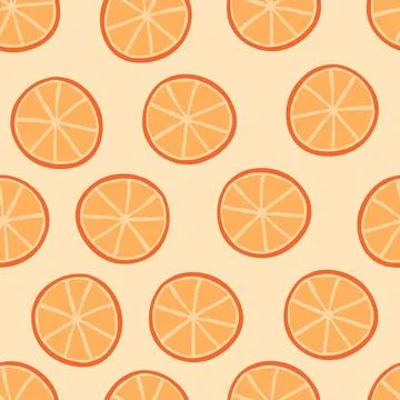 Simple Orange Slices Pattern Vector Illustration. Stock Illustration