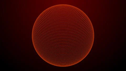 Simple Orange Spherical Or Ball Holographic Abstract Dots Lines 스톡 일러스트
