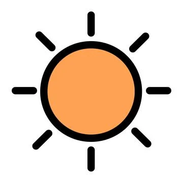 Simple orange sun flat icon イラスト素材