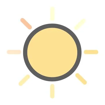 Simple orange sun flat icon Stock Illustration