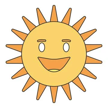 Simple orange sun on white background Stock Illustration