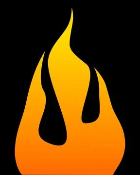 Simple Orange to Yellow Flame Fire Graphic Stock Illustration