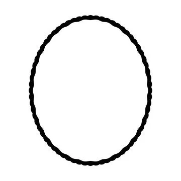 Simple Organic Oval Frame Border with Soft Irregular Decorative Outline Stock Illustration