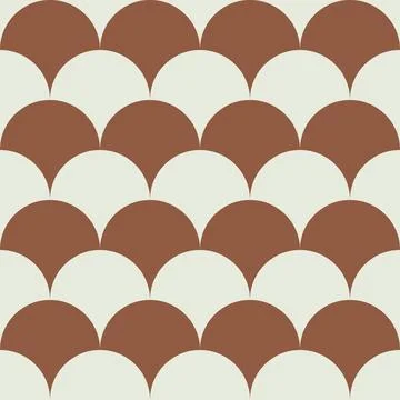 Simple ornament of a floor tile. Brown Japanese seamless pattern. Stock Illustration