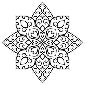 Simple ornamental mandala. Stock Illustration