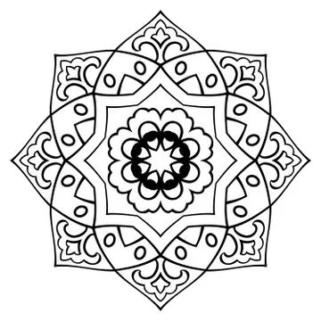 Simple ornamental mandala. Stock Illustration