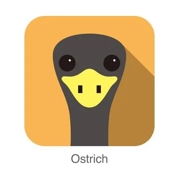 Simple ostrich flat icon design vector illustration Stock-Illustration