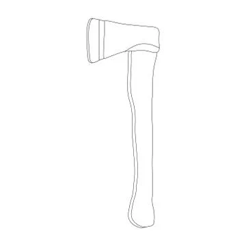 Simple outline axe icon isolated on white background Stock Illustration