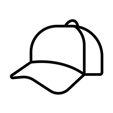 Simple Outline of a Baseball Cap Suitable for Minimalist Design Use Illustrazione stock