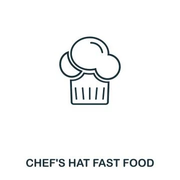 Simple outline Chef Hat icon. Pixel perfect linear element. Chef Hat icon Stock Illustration