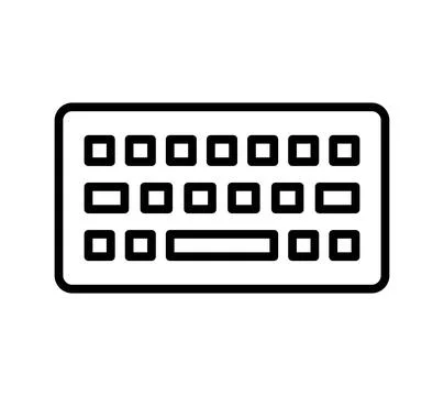 Simple Outline of a Computer Keyboard with Minimalistic Design Elements 库存插图