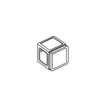 Simple outline cube icon isolated on white background Stock Illustration