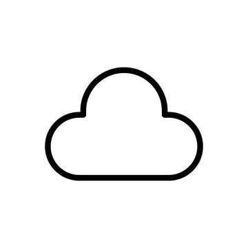 Simple Outline Design of a Cloud Icon for Minimalist Aesthetic Use Stock Illustration