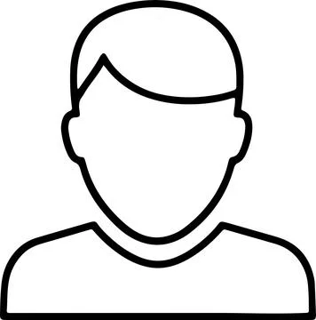 Simple Outline Drawing of a Generic Person for Profile or Avatar Stock Illustration