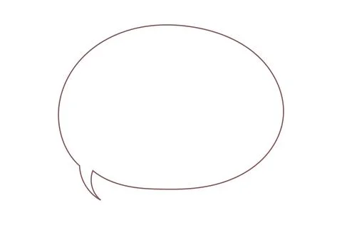 Simple outline of an empty speech bubble on transparent or white background Stock Illustration
