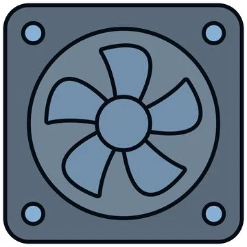 Simple outline flat computer pc cooling fan hardware icon イラスト素材