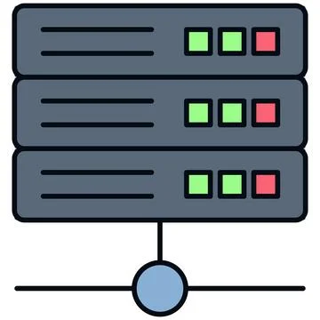 Simple outline flat server network connection lan icon Illustrazione stock