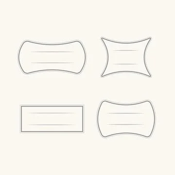 Simple outline geometric frames set, vector illustration Stock Illustration