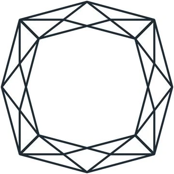 Simple outline geometric polygon diamond shape frame border Stock-Illustration
