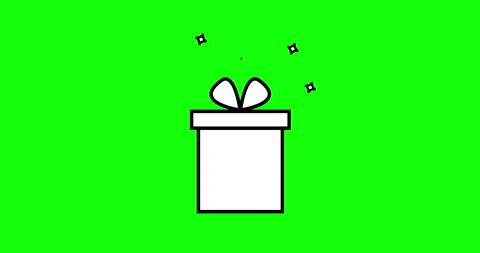 Simple outline gift icon loop animation. Gift symbol or sign animation isolated Stock Footage 243610605