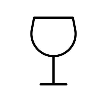 Simple Outline of a Glass Cup on a White Background for Minimalist Design Stock Illustration