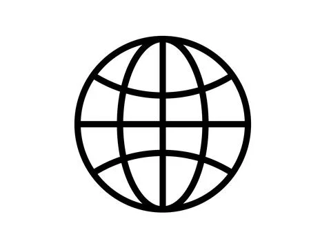 Simple Outline of a Global Globe Icon Representing Connectivity and Unity 스톡 일러스트