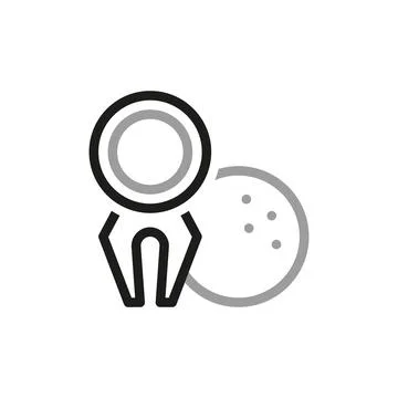 Simple Outline of golf icon. Linear style icon golf ball holder. Vector illus Stock Illustration
