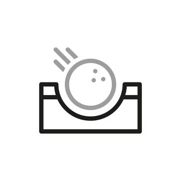 Simple Outline of golf icon. Linear style icon ball in the hole. Vector illus Stock Illustration