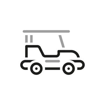 Simple Outline of golf icon. Linear style icon golf cart. Vector illustration Stock Illustration