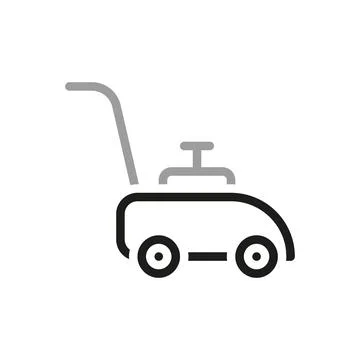 Simple Outline of golf icon. Linear style icon lawn mower. Vector illustratio Stock Illustration