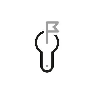 Simple Outline of golf icon. Linear style icon mini golf. Vector illustration Stock Illustration