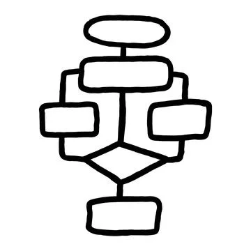 Simple outline hand-drawn icon of the programming block diagram Stock Illustration