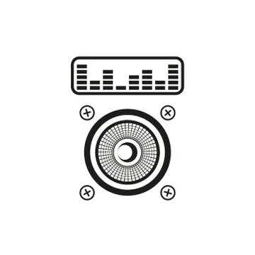 Simple outline icon of the audio system or music Stock-Illustration
