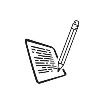 Simple outline icon of filling a document  Illustrazione stock