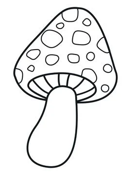 A simple outline illustration of a fly agaric Stock Illustration