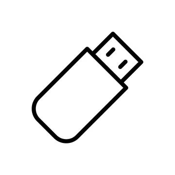 Simple Outline Illustration of a USB Flash Drive for Digital Storage Use Stock Illustration