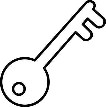 Simple outline key icon for access Stock Illustration