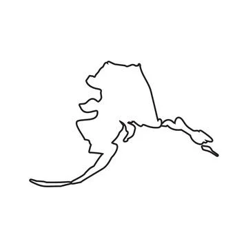 Simple Outline Map Of Alaska Stock Illustration