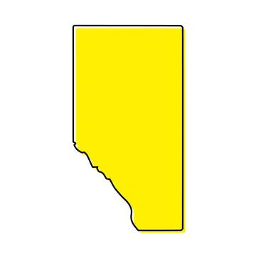 Simple outline map of Alberta is a province of Canada. Stock Illustration