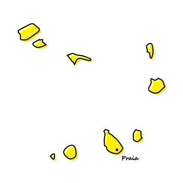 Simple outline map of Cape Verde with capital location Stock-Illustration