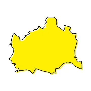 Simple outline map of Vienna is a state of Austria. Stockillustratie