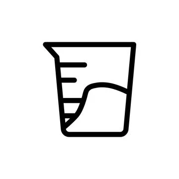 Simple Outline of a Measuring Cup for Kitchen Use and Cooking Purpose Stockillustratie