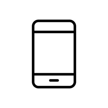 Simple Outline of a Mobile Device with Blank Screen for Applications Stock Illustration