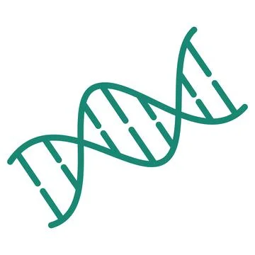 Simple outline modern turquoise schematic icon of the DNA double helix 스톡 일러스트