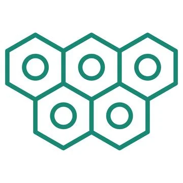 Simple outline modern turquoise schematic icon of the Stem cell colony Illustrazione stock