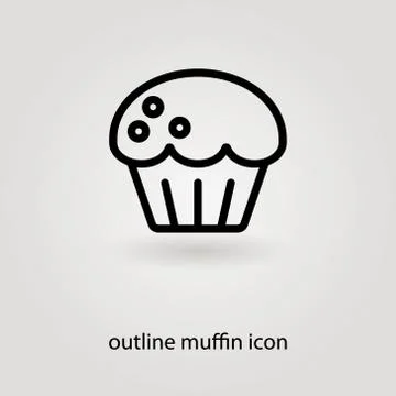Simple outline muffin icon Stock Illustration