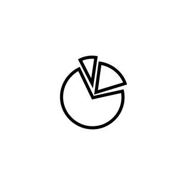 Simple outline pie chart icon for data analysis and business statistics Stock Illustration