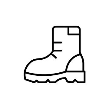 Simple Outline of a Rugged Boot for Outdoor Activities and Work Use Stock Illustration