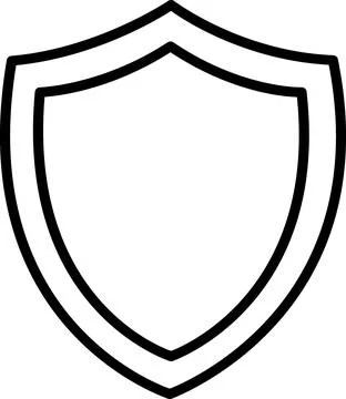 Simple outline shield icon for protection Illustrazione stock